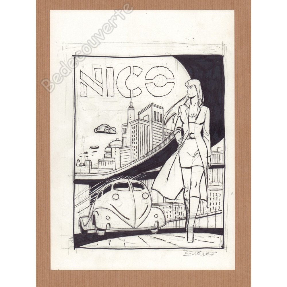 Berthet Philippe - Dessin Original Projet de couverture pour NICO