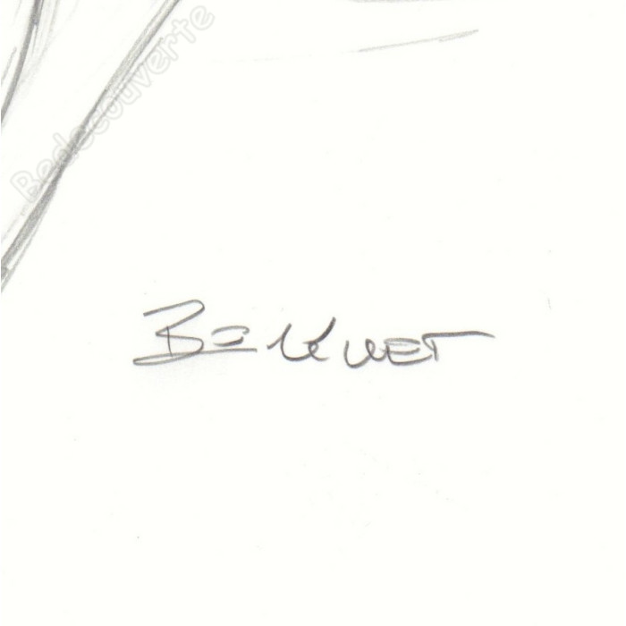 Berthet Philippe - Dessin Original Recherche pour Pin-up Le dossier Alfred H