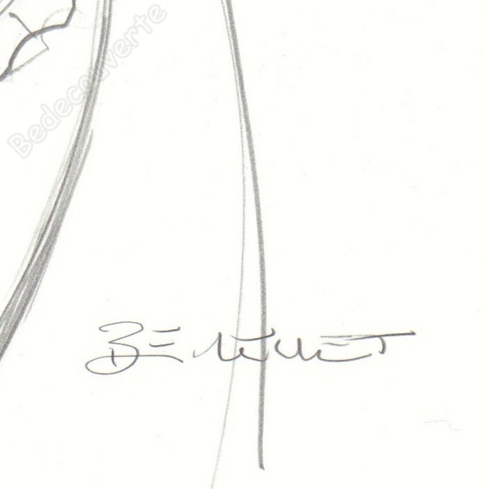 Berthet Philippe - Dessin Original Recherche pour Pin-up