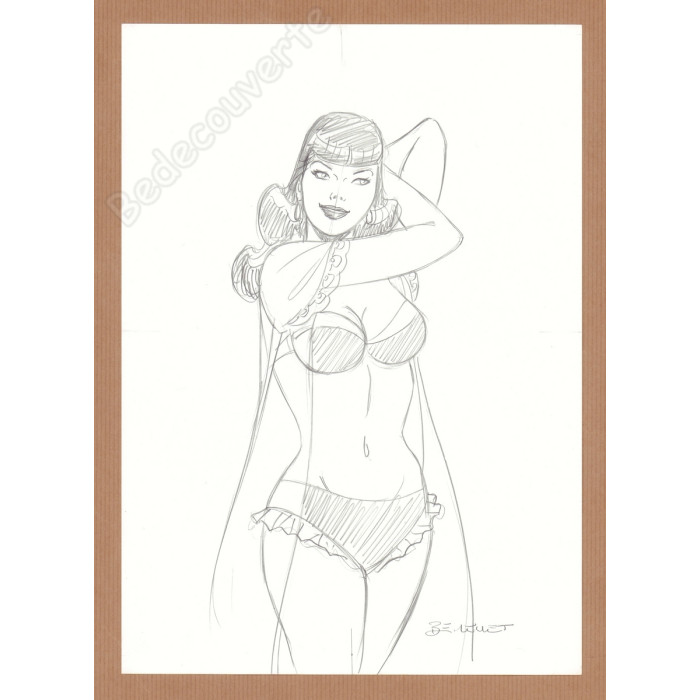 Berthet Philippe - Dessin Original Recherche pour Pin-up