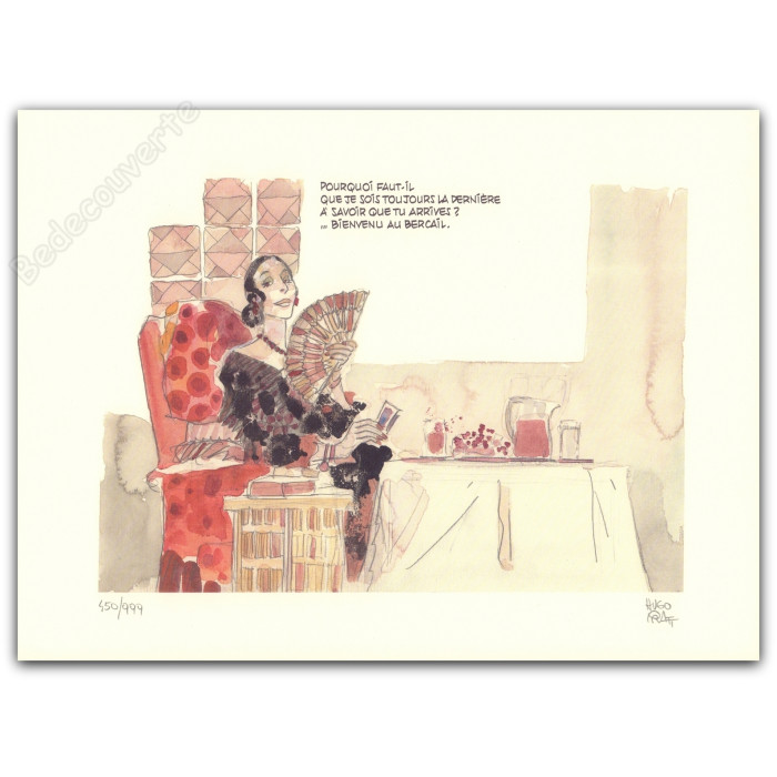 Pratt - Corto Maltese en Cordoba Eventail signé