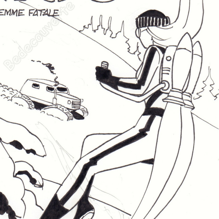 Berthet Philippe - Dessin Original Projet de couverture pour NICO 3 Femme Fatale