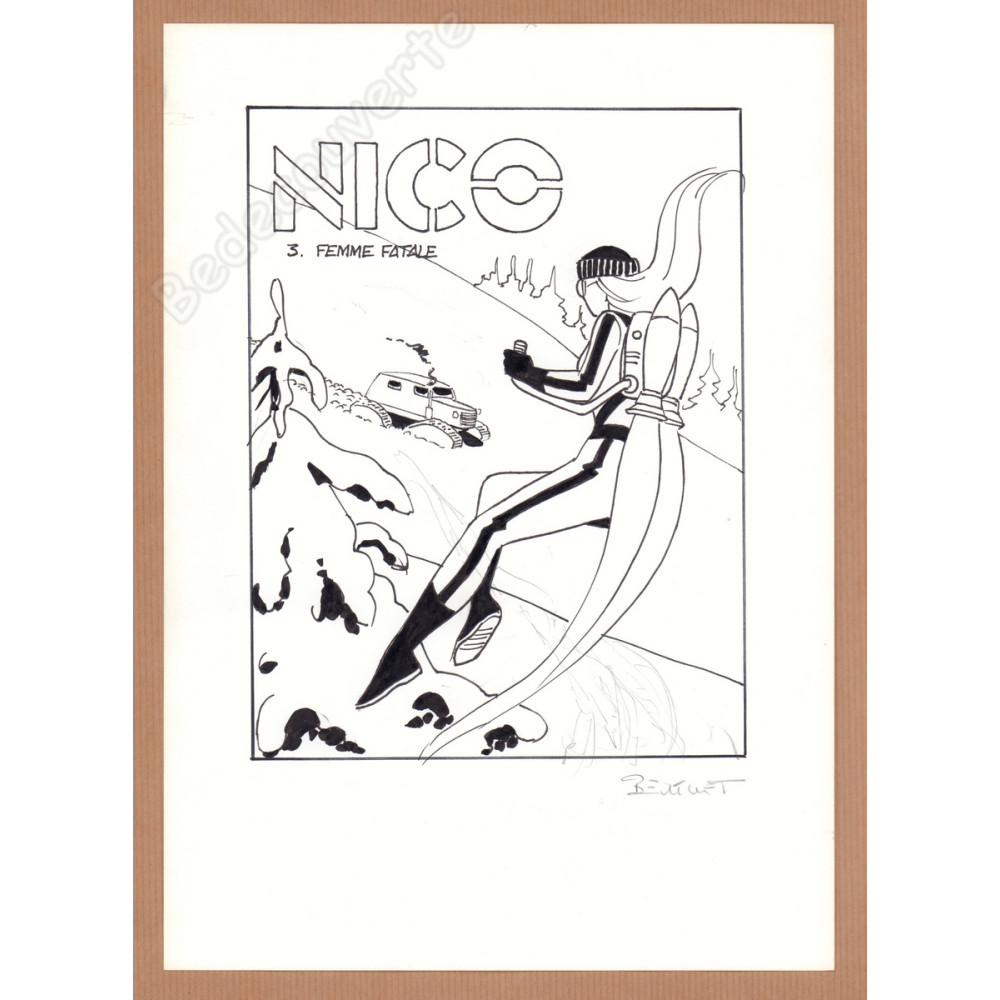 Berthet Philippe - Dessin Original Projet de couverture pour NICO 3 Femme Fatale