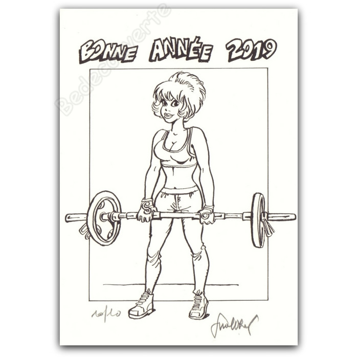 Walthéry - Natacha Musculation Bonne année 2019 NB