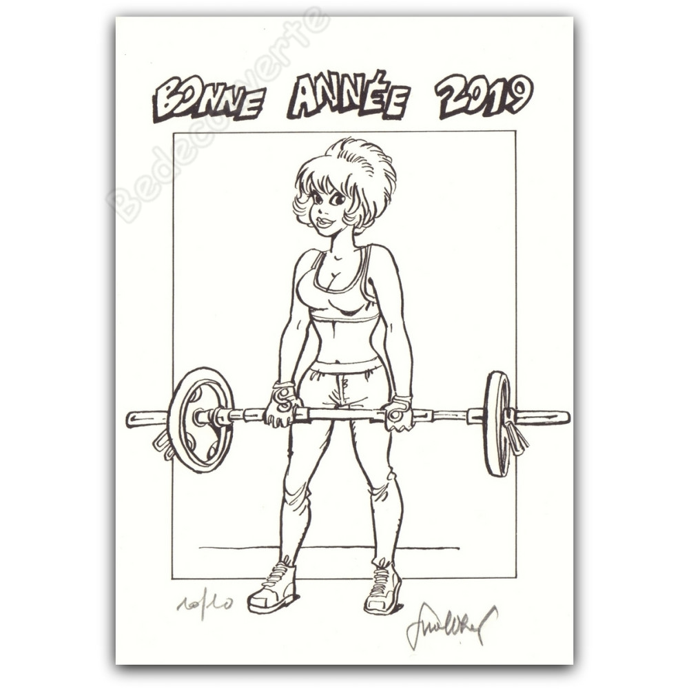 Walthéry - Natacha Musculation Bonne année 2019 NB