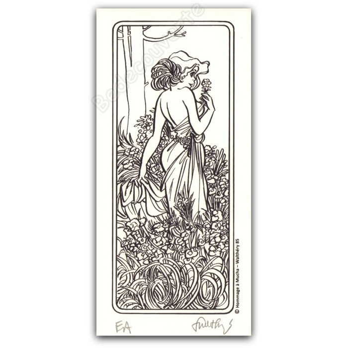 Walthéry - Natacha Hommage à Alfons Mucha NB