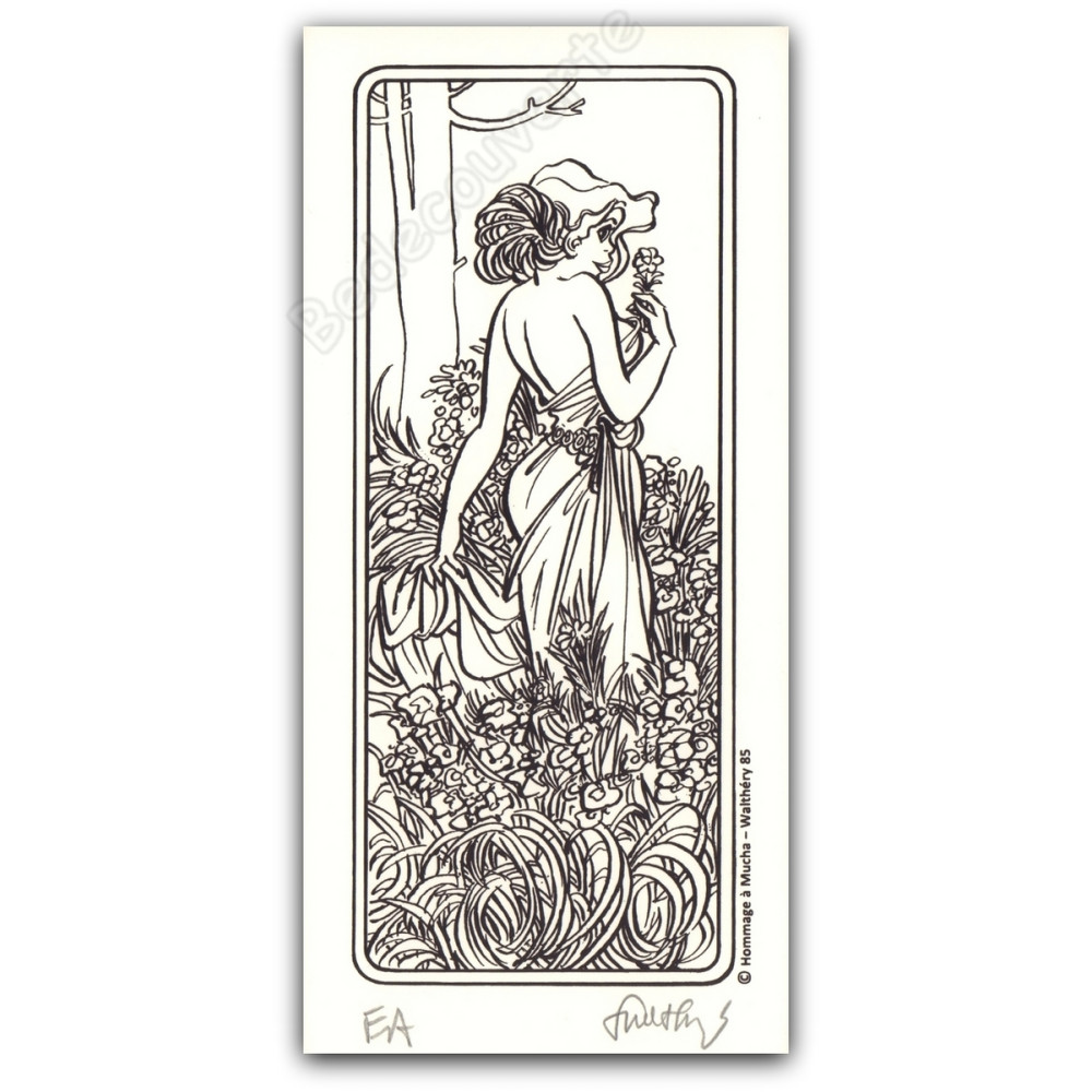 Walthéry - Natacha Hommage à Alfons Mucha NB
