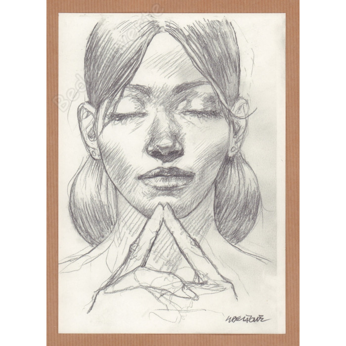 Liberatore Tanino - Dessin Original Portrait de femme - E