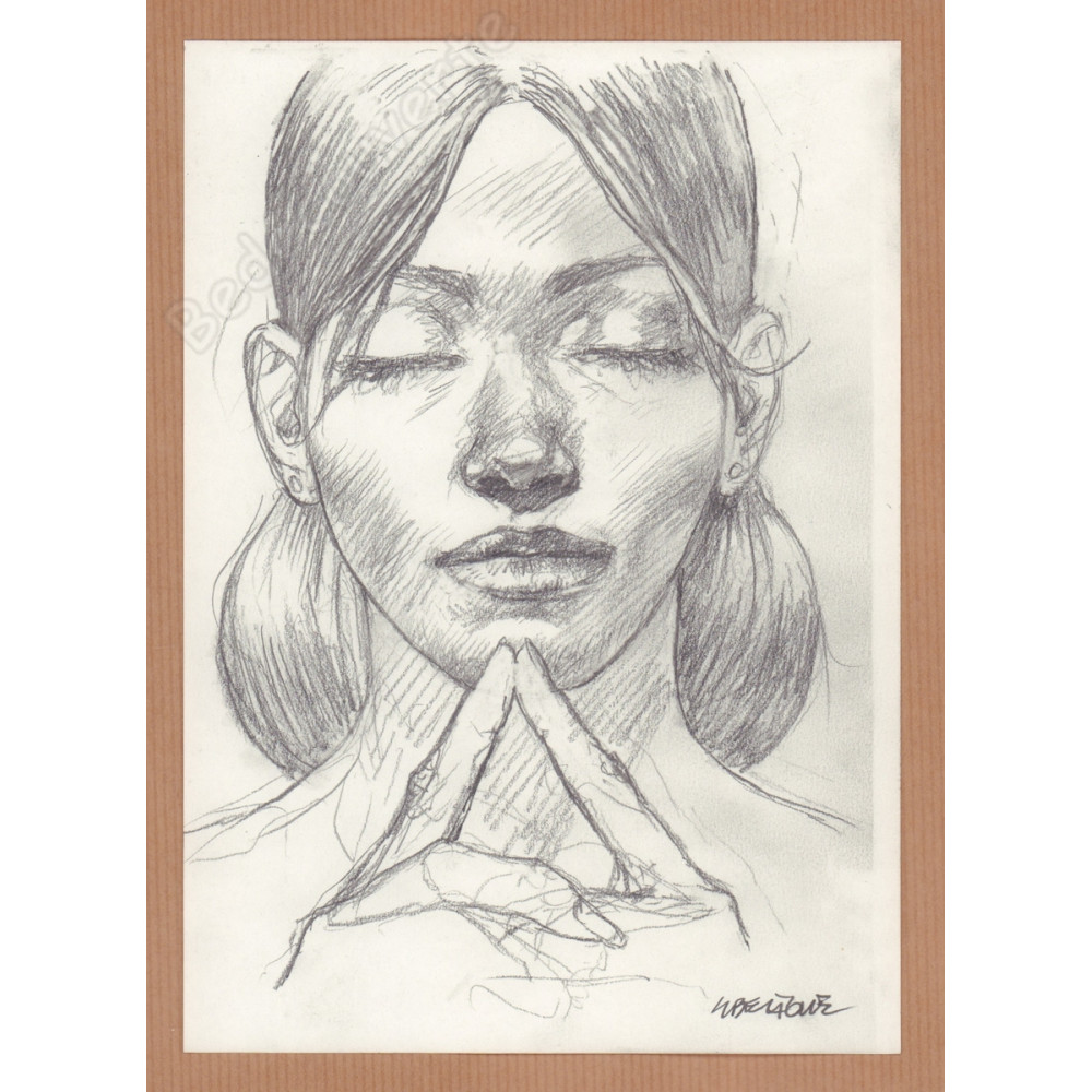 Liberatore Tanino - Dessin Original Portrait de femme - E